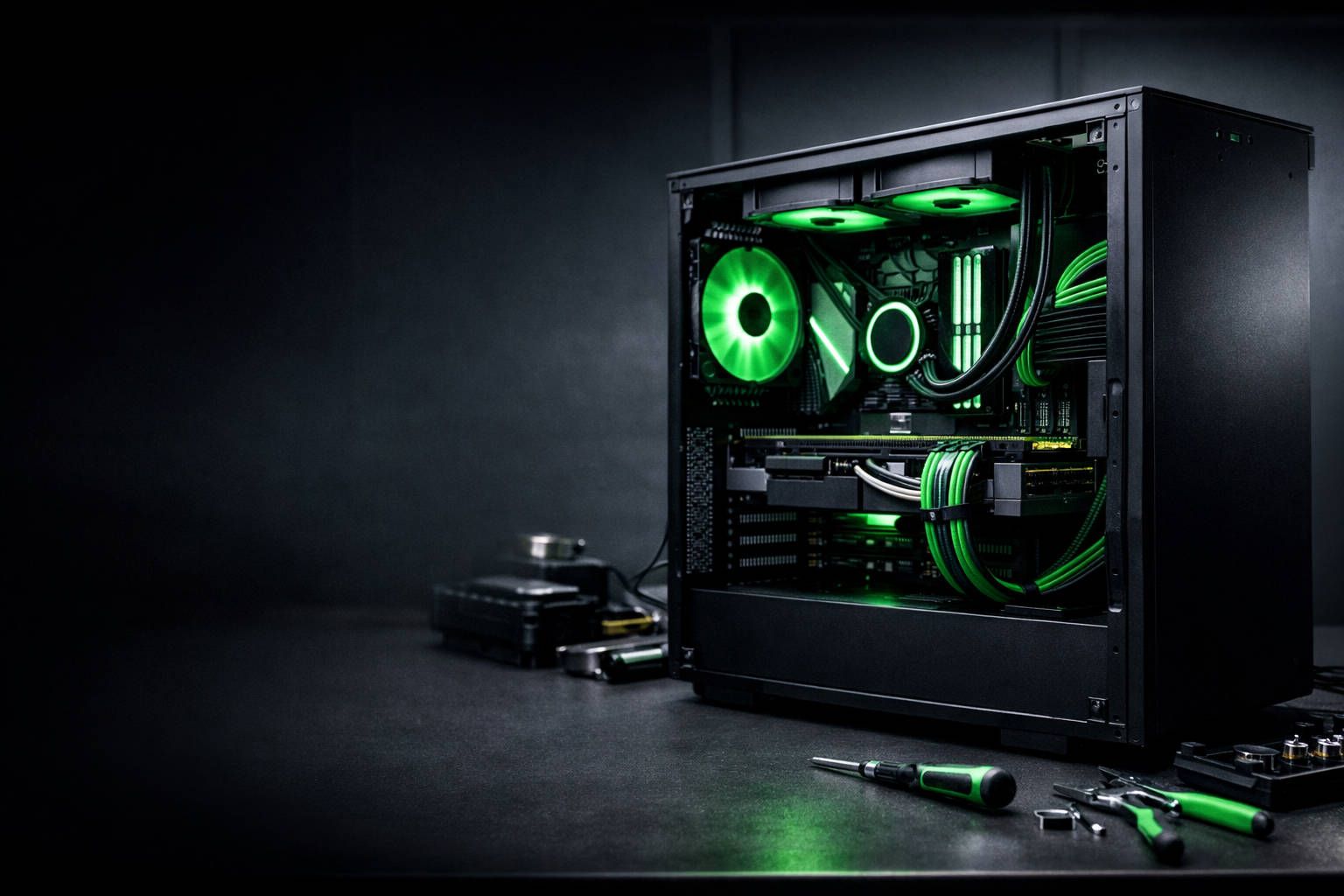 Assemblaggio PC Gaming professionale a Rovato con componenti del cliente e cable management
